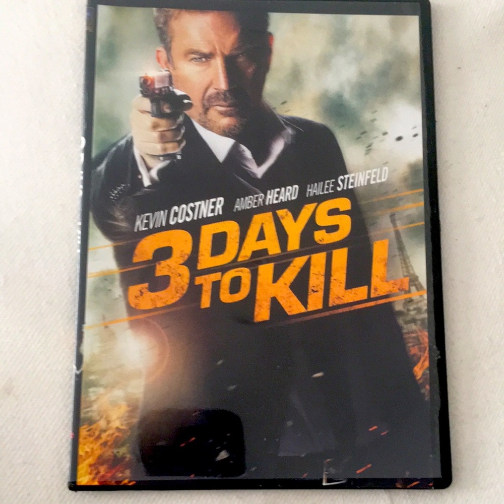 🍿 4/$20 3 Days to Kill DVD Kevin Costner Amber Heard Action Widescreen Movie